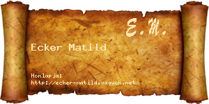 Ecker Matild névjegykártya